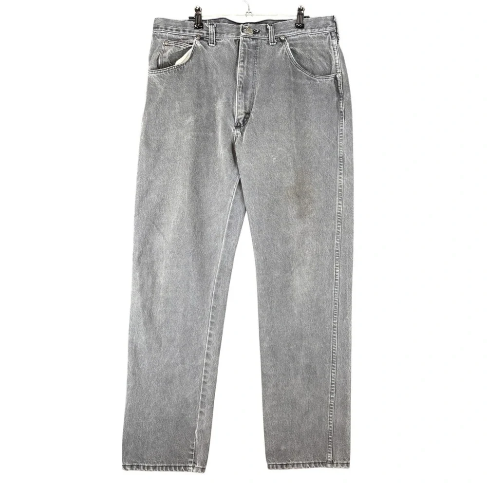 Vintage Wrangler American Hero Mens Regular Fit Gray Denim Jeans 36x32 Baggy Y2K